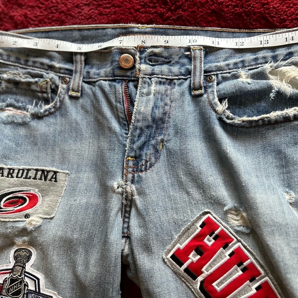 ❤️CUSTOMIZED Carolina Hurricanes Jeans 4 LONG - Picture 6 of 15